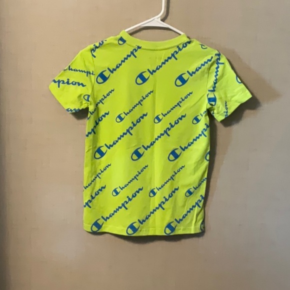 Champion Kids Neon Green Logo T-Shirt - Picture 2 of 5